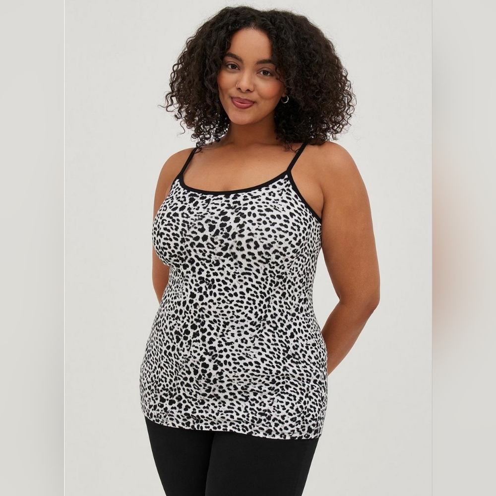 Torrid Foxy Black-White Leopard Print Cami – Size 4/4X – Plus Size 26 – NWT